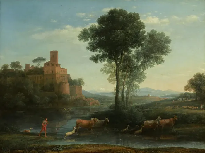 Framed Print : Landscape With The Voyage Of Jacob, 1677. Creator: Claude Lorrain Framed Print : Landscape With The Voyage Of Jacob, 1677. Creator: Claude Lorrain