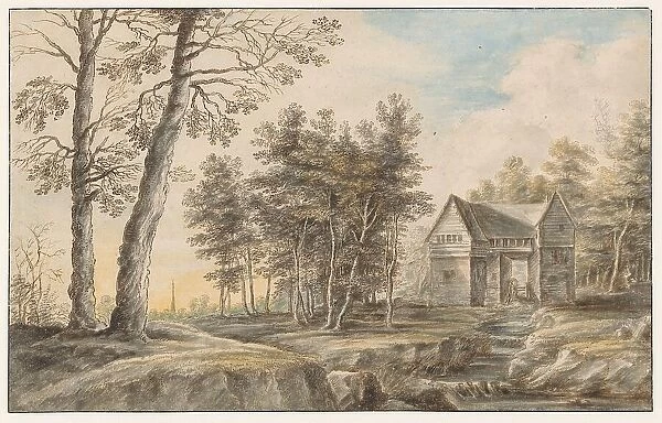 Landscape with a water mill, 1605-1673. Creator: Lucas van Uden