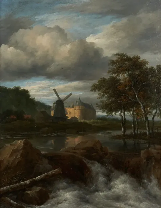 Framed Print : Landscape with a waterfall, between 1656 and 1682. Creator: Jacob van Ruisdael Framed Print : Landscape with a waterfall, between 1656 and 1682. Creator: Jacob van Ruisdael