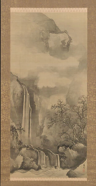 Landscape with Waterfall, 1828. Creator: Tani Buncho