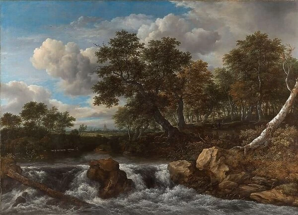 Landscape with Waterfall, c.1668. Creator: Jacob van Ruisdael