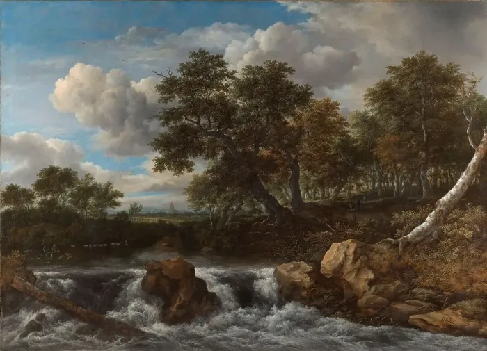 Framed Print : Landscape with Waterfall, c.1668. Creator: Jacob van Ruisdael Framed Print : Landscape with Waterfall, c.1668. Creator: Jacob van Ruisdael