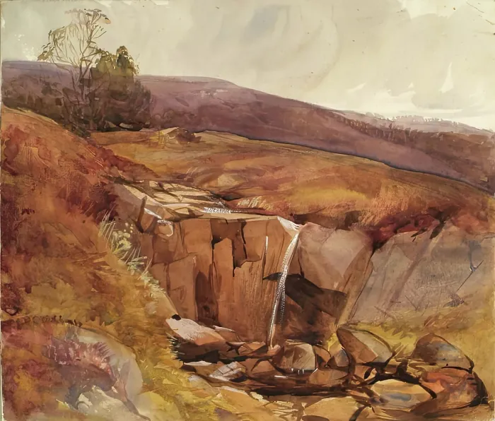 Framed Print : Landscape - Waterfall, c1840s. Creator: John Phillip Framed Print : Landscape - Waterfall, c1840s. Creator: John Phillip