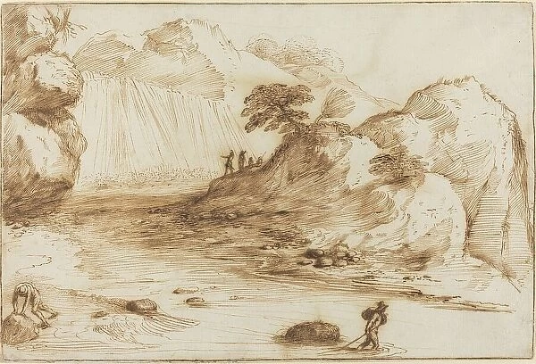 Landscape with a Waterfall. Creator: Guercino