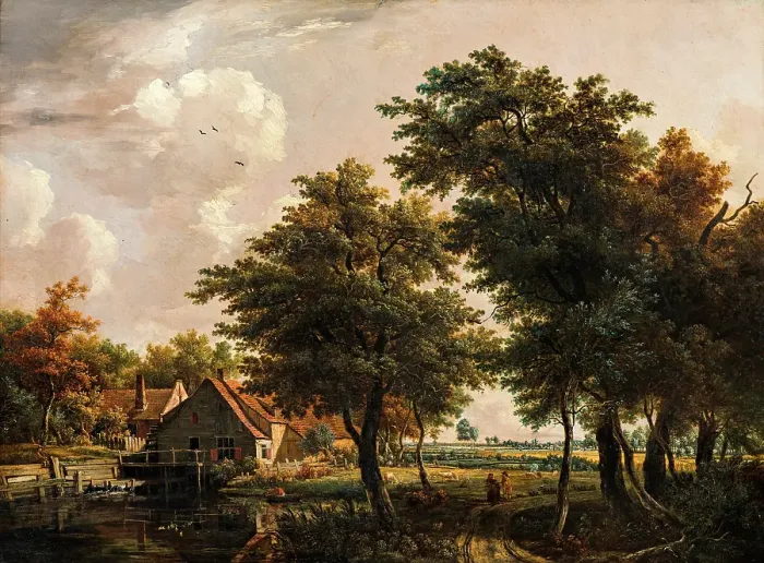 Framed Print : Landscape with watermill, n.d. c1770-1810. Creator: Egbert van Drielst Framed Print : Landscape with watermill, n.d. c1770-1810. Creator: Egbert van Drielst
