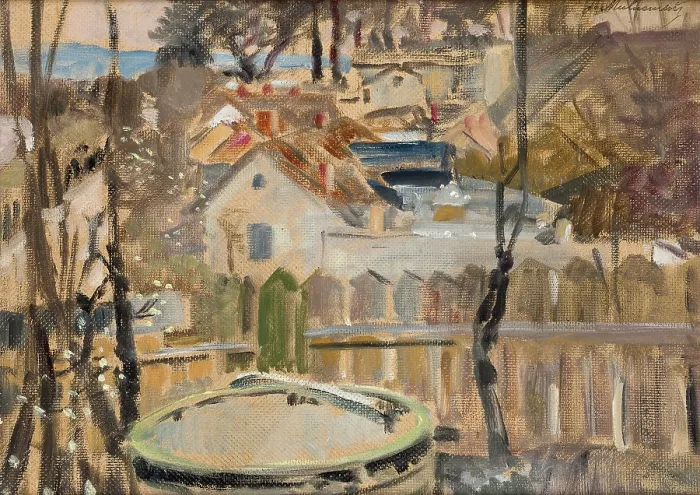 Framed Print : Landscape with a Well, between 1908-1912. Creator: Jacek Malczewski Framed Print : Landscape with a Well, between 1908-1912. Creator: Jacek Malczewski