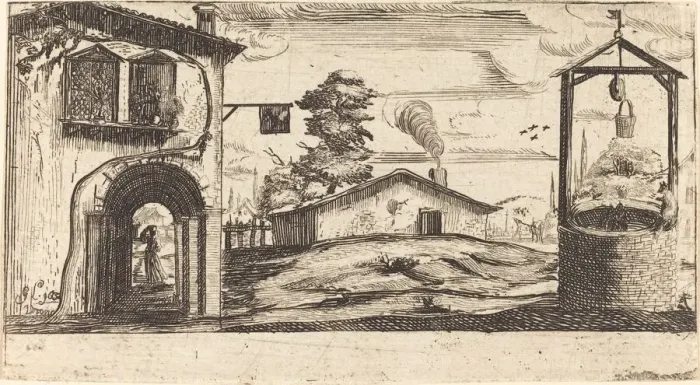 Framed Print : Landscape with a Well. Creator: Unknown Framed Print : Landscape with a Well. Creator: Unknown