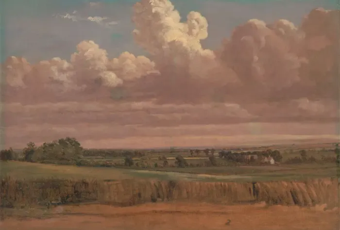 Framed Print : Landscape with Wheatfield, ca. 1850s. Creator: Lionel Constable Framed Print : Landscape with Wheatfield, ca. 1850s. Creator: Lionel Constable