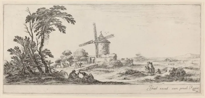 Framed Print : Landscape with Windmill, in or before 1647. Creator: Stefano della Bella Framed Print : Landscape with Windmill, in or before 1647. Creator: Stefano della Bella