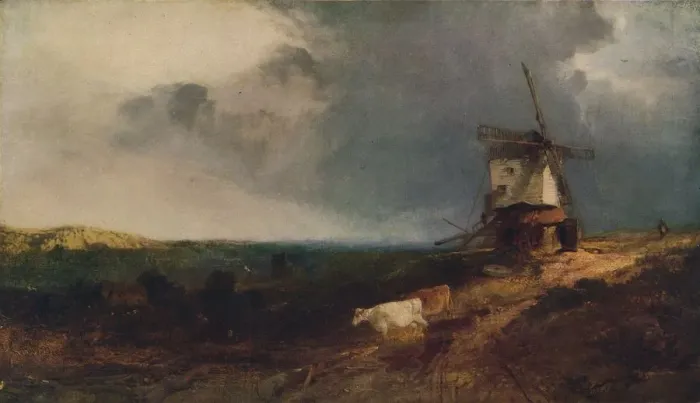 Framed Print : Landscape With Windmill, 19th century, (1917). Artist: Henry Bright Framed Print : Landscape With Windmill, 19th century, (1917). Artist: Henry Bright