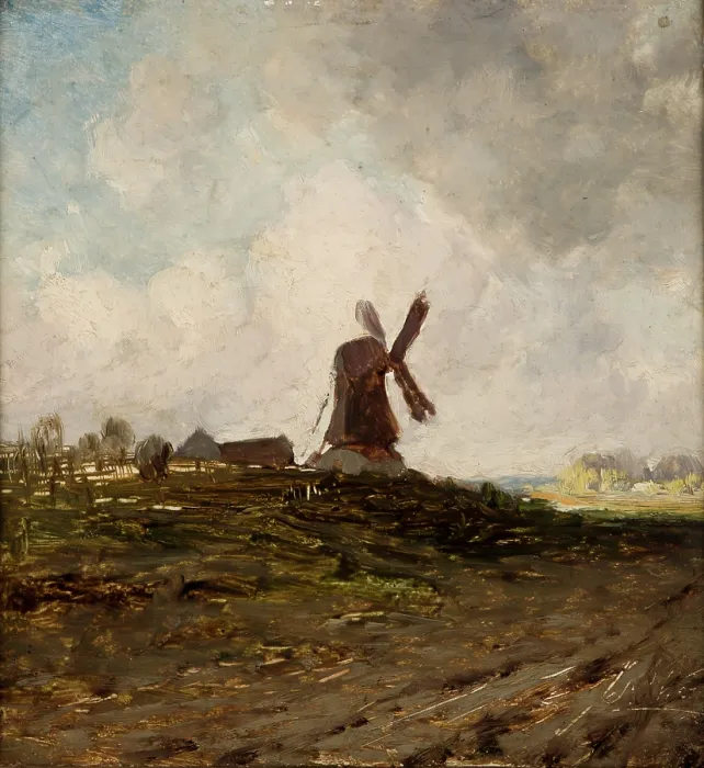 Framed Print : Landscape with a Windmill, c1880. Creator: Antoni Kozakiewicz Framed Print : Landscape with a Windmill, c1880. Creator: Antoni Kozakiewicz