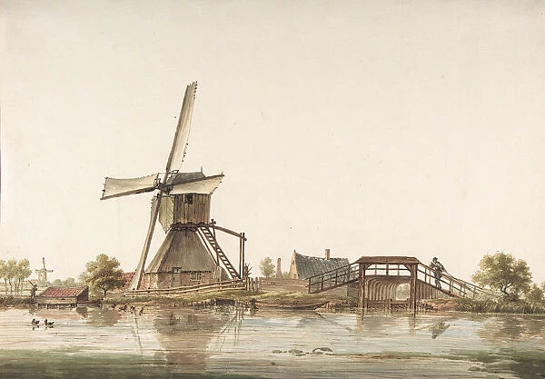 Landscape with Windmill, late 18th century. Creator: Anthonie Erkelens