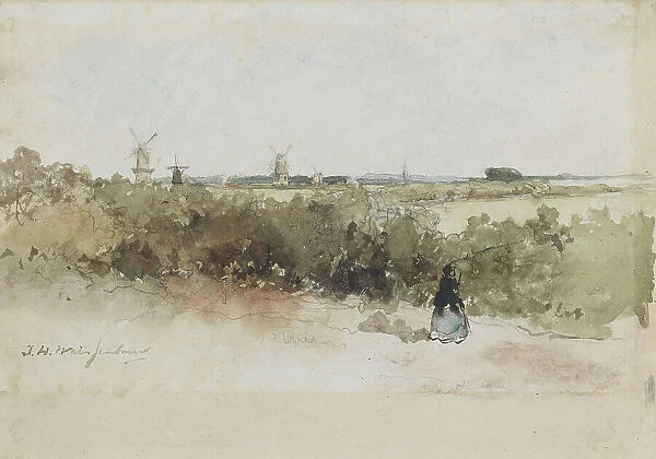 Landscape with windmills, 1834-1903. Creator: Jan Hendrik Weissenbruch