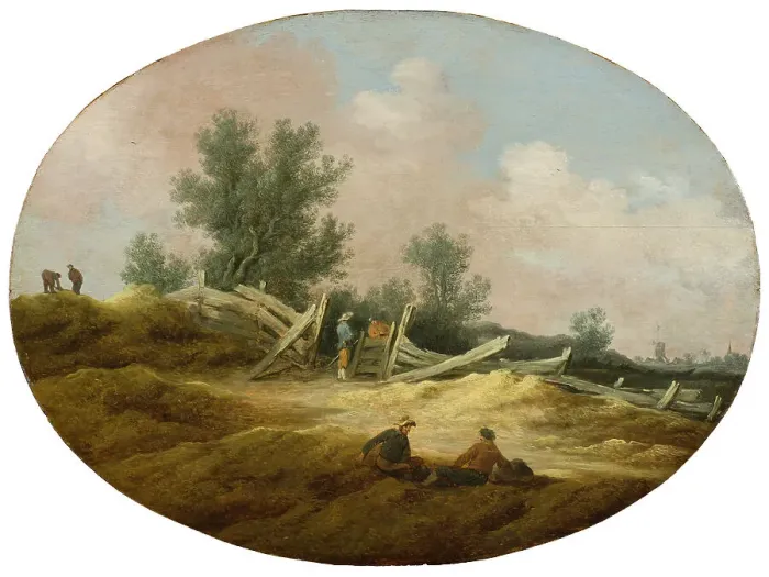Framed Print : Landscape with a Wooden Fence and Figures, c.1630. Creator: Salomon Ruysdael Framed Print : Landscape with a Wooden Fence and Figures, c.1630. Creator: Salomon Ruysdael