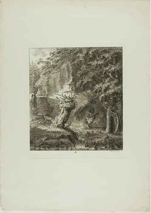 Framed Print : Landscapes Dedicated to M. Warelet, 1764. Creator: Salomon Gessner Framed Print : Landscapes Dedicated to M. Warelet, 1764. Creator: Salomon Gessner