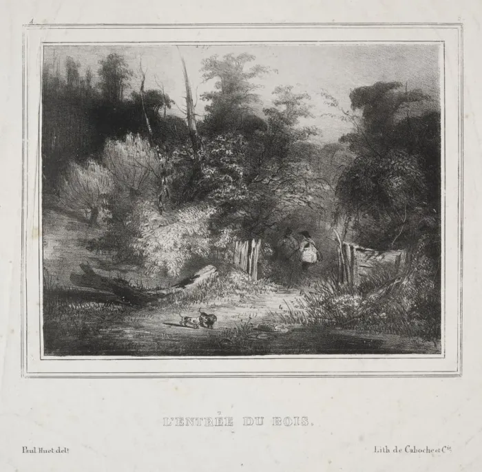 Framed Print : Landscapes: The Entrance of a Forest, 1829. Creator: Paul Hüet (French, 1803-1869) Framed Print : Landscapes: The Entrance of a Forest, 1829. Creator: Paul Hüet (French, 1803-1869)