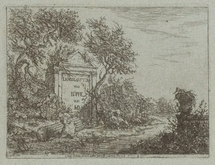 Framed Print : Landscapes and Heads, 1743-1745. Creator: Christian Ludwig von Hagedorn Framed Print : Landscapes and Heads, 1743-1745. Creator: Christian Ludwig von Hagedorn