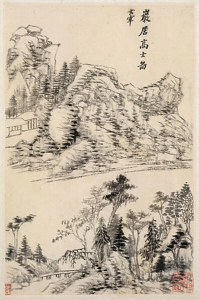Landscapes after old masters, dated 1630. Creator: Dong Qichang