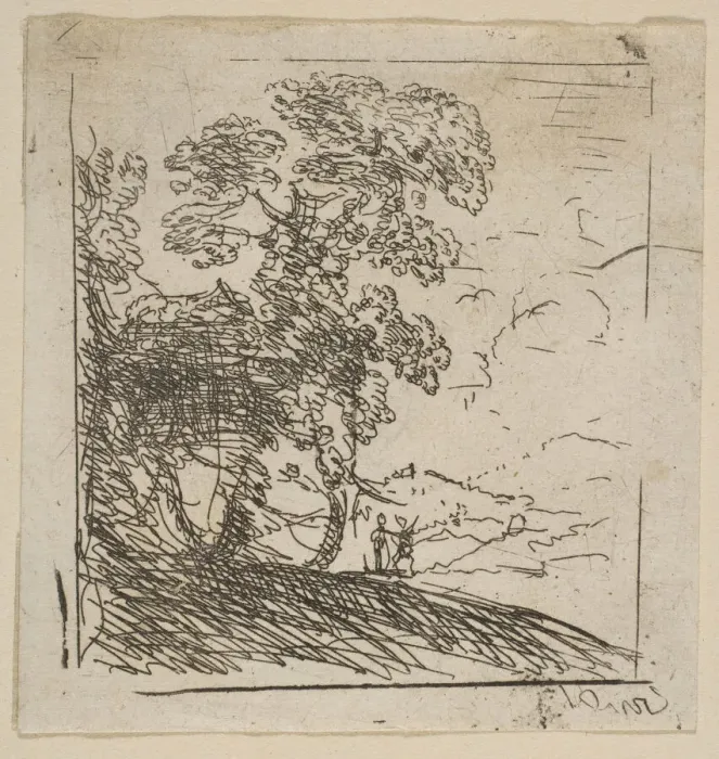 Framed Print : The Two Landscapes (Right Tree), ca. 1630. Creator: Claude Lorrain Framed Print : The Two Landscapes (Right Tree), ca. 1630. Creator: Claude Lorrain
