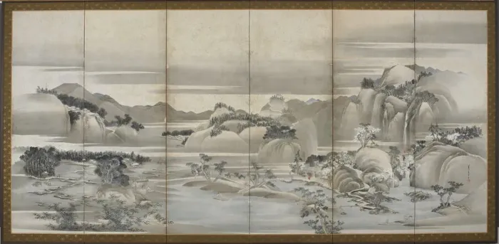 Framed Print : Landscapes of the Four Seasons: Spring and Summer, Edo period Framed Print : Landscapes of the Four Seasons: Spring and Summer, Edo period