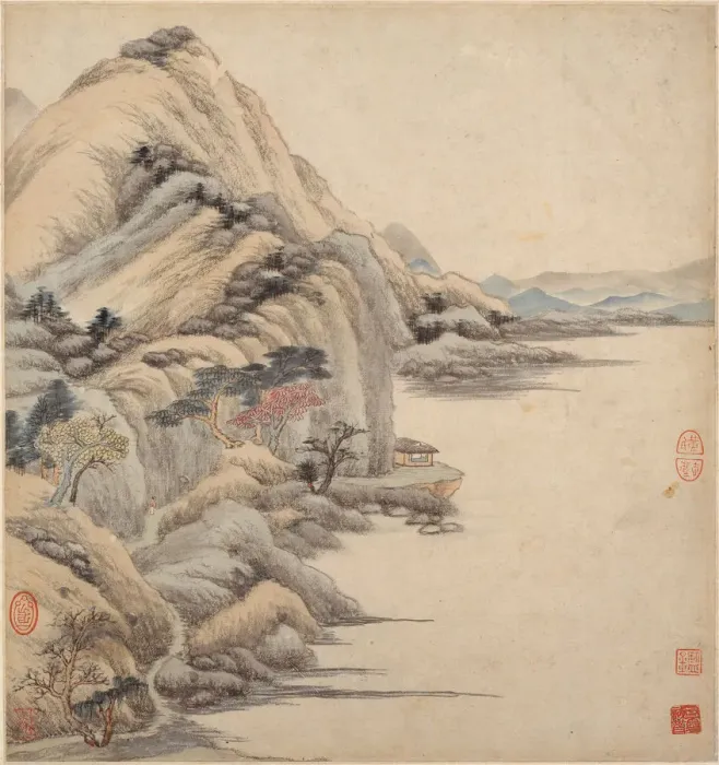 Framed Print : Landscapes in the styles of ancient masters, 17th century. Creator: Wang Jian Framed Print : Landscapes in the styles of ancient masters, 17th century. Creator: Wang Jian