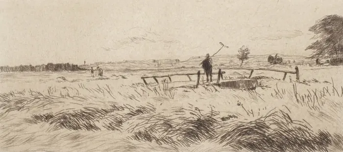 Framed Print : Landschaft (Landscape), 1885-1905. Creator: Sion Longley Wenban Framed Print : Landschaft (Landscape), 1885-1905. Creator: Sion Longley Wenban