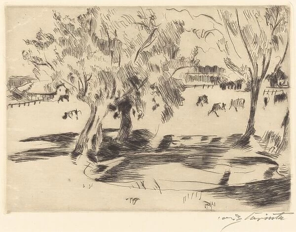 Landschaft mit Kühen (Landscape with Cows), 1917. Creator: Lovis Corinth