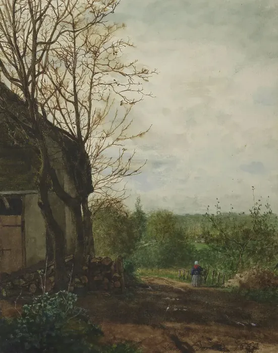 Framed Print : Lane beside a Building, 1865. Creator: Leon Bonvin