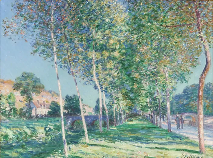 Framed Print : The Lane of Poplars at Moret-sur-Loing, 1890