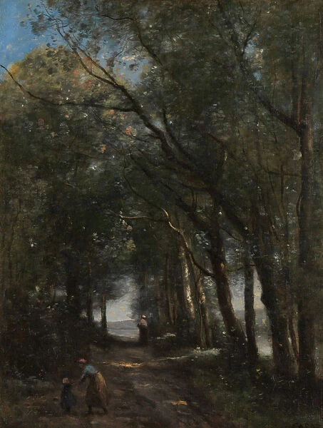 A Lane through the Trees, ca. 1870-73. Creator: Jean-Baptiste-Camille Corot
