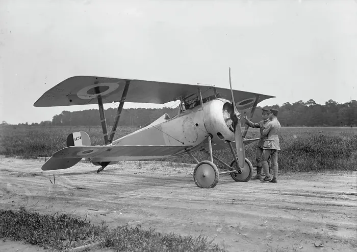 Framed Print : Langley Field, Va. - French Nieuport Plane, Type 17, with Lt. E. Lemaitre And Capt. J.C... 1917. Creator: Harris & Ewing. Langley Field, Va. - French Nieuport Plane, Type 17, with Lt. E. Lemaitre And Capt. J.C... 1917 Framed Print : Langley Field, Va. - French Nieuport Plane, Type 17, with Lt. E. Lemaitre And Capt. J.C... 1917. Creator: Harris & Ewing. Langley Field, Va. - French Nieuport Plane, Type 17, with Lt. E. Lemaitre And Capt. J.C... 1917