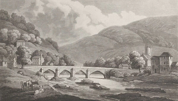 Langollen, from 'Remarks on a Tour to North and South Wales, in the year 1797, September 1, 1799. Creator: John Hill
