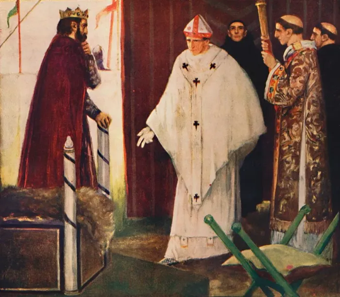 Framed Print : Langstons interview with King John, 1912 Framed Print : Langstons interview with King John, 1912