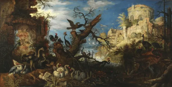Framed Print : Lanscape with Birds, 1622 Framed Print : Lanscape with Birds, 1622