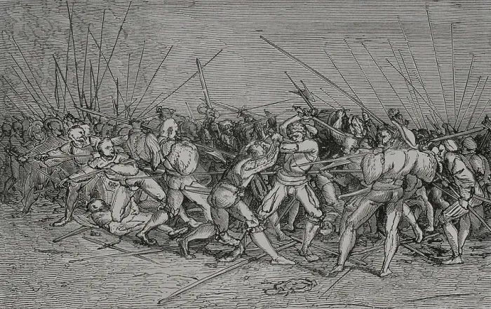 Framed Print : The Lansquenets Battle, Soldiers of the German infantry, c1530, (1877). Creator: Unknown. The Lansquenets Battle, Soldiers of the German infantry, c1530, (1877) Framed Print : The Lansquenets Battle, Soldiers of the German infantry, c1530, (1877). Creator: Unknown. The Lansquenets Battle, Soldiers of the German infantry, c1530, (1877)