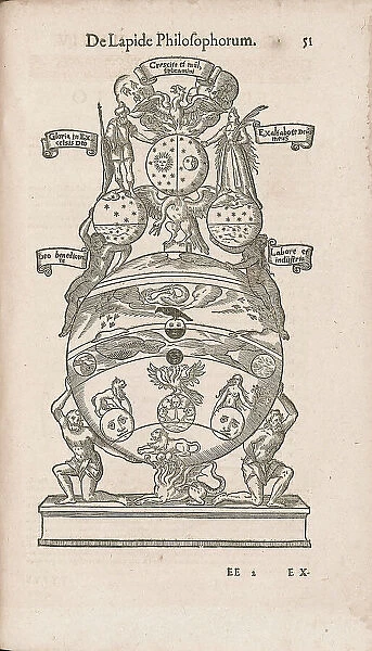 De lapide philosophorum: Philosopher's Stone. From Alchymia by Andreas Libavius, 1606. Creator: Keller, Georg (1568-1634 / 40)