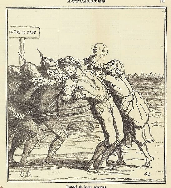 L'appel de leurs réserves, 1870. Creator: Honore Daumier