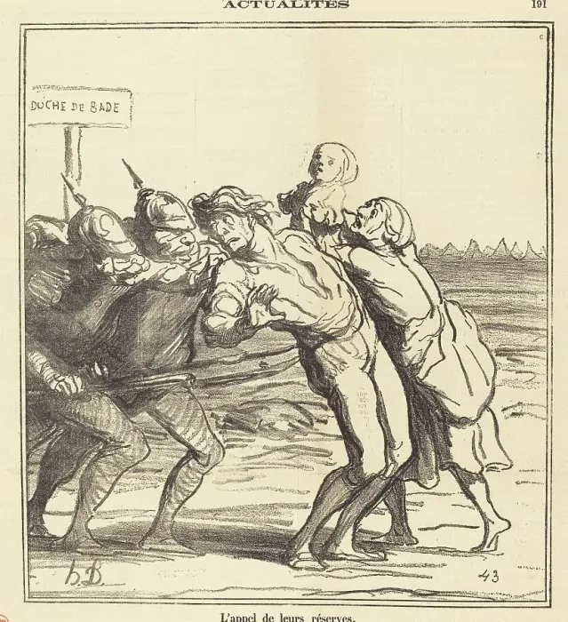 Framed Print : L'appel de leurs réserves, 1870. Creator: Honore Daumier Framed Print : L'appel de leurs réserves, 1870. Creator: Honore Daumier