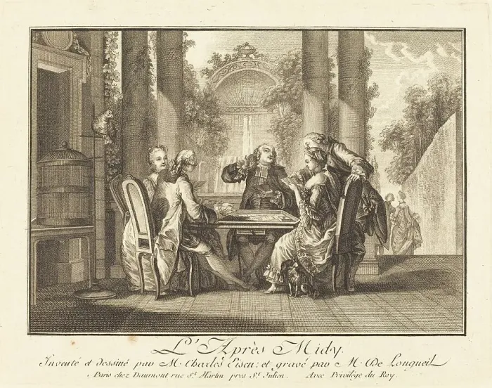 Framed Print : L'apres-midi. Creators: Joseph de Longueil, Charles Eisen Framed Print : L'apres-midi. Creators: Joseph de Longueil, Charles Eisen