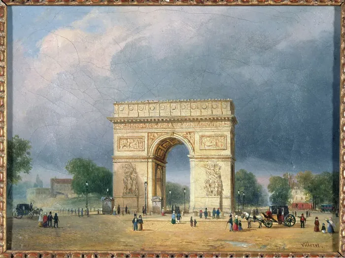 Framed Print : L'Arc de Triomphe de l'Etoile, c1840. Creator: Francois Etienne Villeret Framed Print : L'Arc de Triomphe de l'Etoile, c1840. Creator: Francois Etienne Villeret
