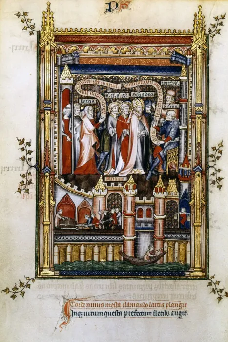 Framed Print : Larcia accuses St Denis, 1317 Framed Print : Larcia accuses St Denis, 1317