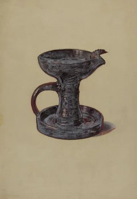 Framed Print : Lard Lamp, c. 1937. Creator: Max Soltmann Framed Print : Lard Lamp, c. 1937. Creator: Max Soltmann
