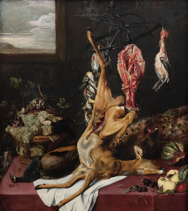 Framed Print : Larder with Circular Meat Rack, 1640-1649. Creator: Frans Snyders Framed Print : Larder with Circular Meat Rack, 1640-1649. Creator: Frans Snyders