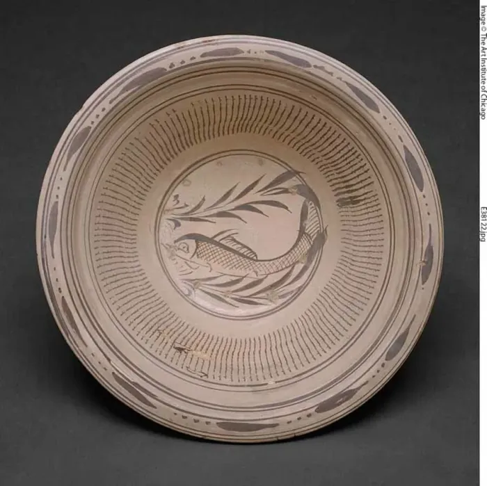 Framed Print : Large Basin with Carp and Waterweeds, Yuan dynasty (1279-1368), late 13th / early 14th century. Creator: Unknown Framed Print : Large Basin with Carp and Waterweeds, Yuan dynasty (1279-1368), late 13th / early 14th century. Creator: Unknown