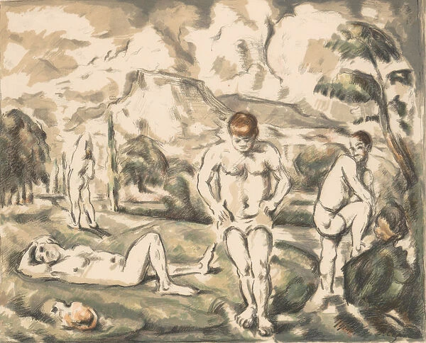 The Large Bathers (Les Baigneurs), ca. 1898. ca. 1898. Creator: Paul Cezanne