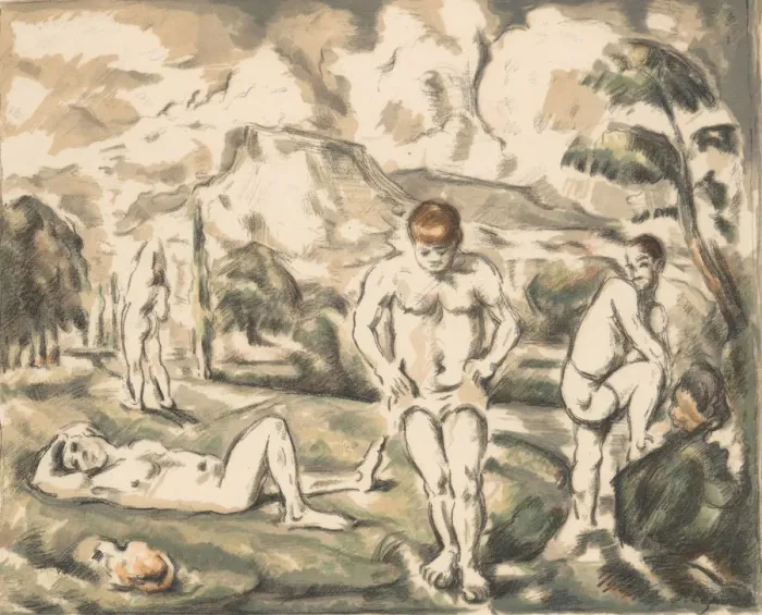 Framed Print : The Large Bathers (Les Baigneurs), ca. 1898. ca. 1898. Creator: Paul Cezanne Framed Print : The Large Bathers (Les Baigneurs), ca. 1898. ca. 1898. Creator: Paul Cezanne