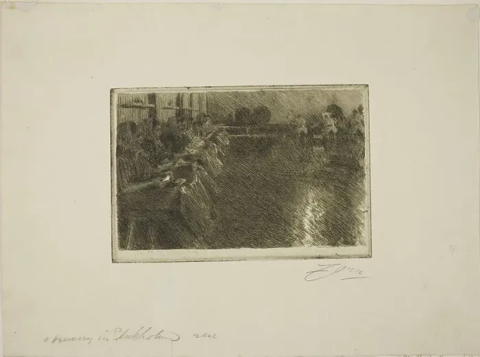 Framed Print : The Large Brewery, 1890. Creator: Anders Leonard Zorn Framed Print : The Large Brewery, 1890. Creator: Anders Leonard Zorn