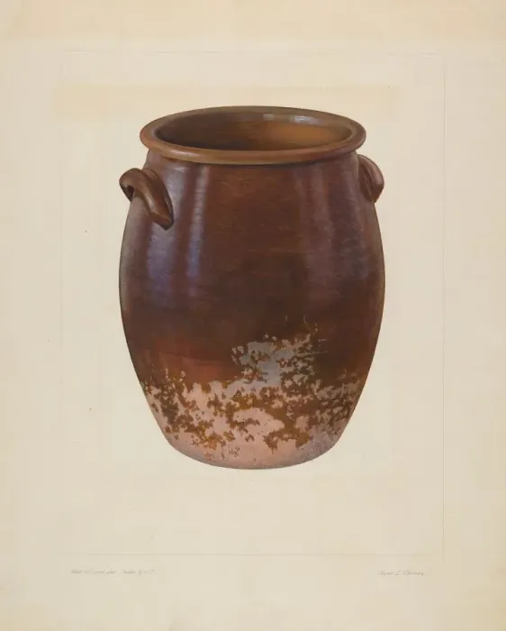 Framed Print : Large Earthen Jar, 1935  /  1942. Creator: Clyde L. Cheney