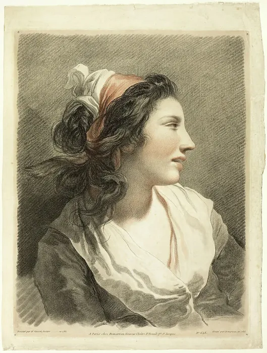 Framed Print : Large Female Head, c. 1788. Creator: Gilles-Antoine Demarteau Framed Print : Large Female Head, c. 1788. Creator: Gilles-Antoine Demarteau