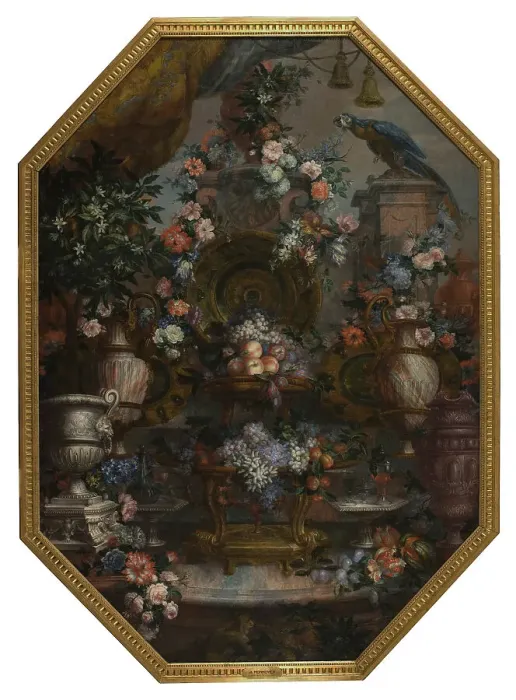 Framed Print : Large Flowerpiece with Precious Urns, late 17th-early 18th century. Creator: Antoine Monnoyer Framed Print : Large Flowerpiece with Precious Urns, late 17th-early 18th century. Creator: Antoine Monnoyer